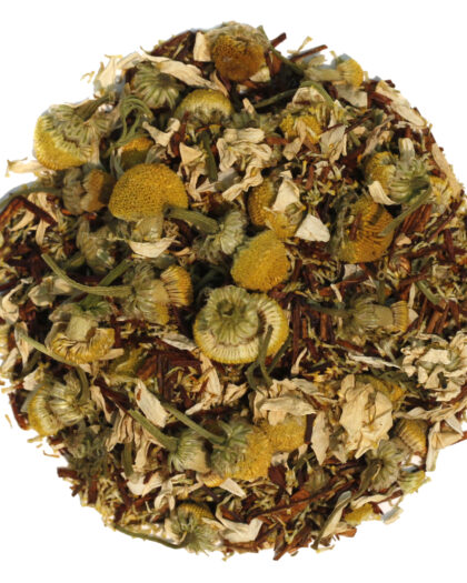 A wholesale 1 lb bag of African Sunset loose leaf herbal tea, featuring a vibrant rooibos-based blend with naturally sweet, sunset-inspired flavor.