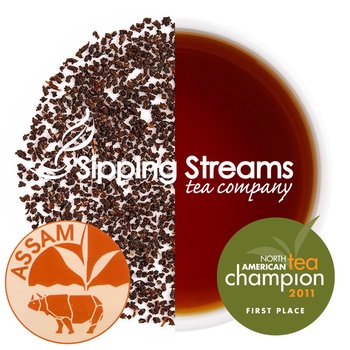 A wholesale 1 lb bag of Assam CTC black tea, featuring small, granulated leaves designed for a rich, robust cup.