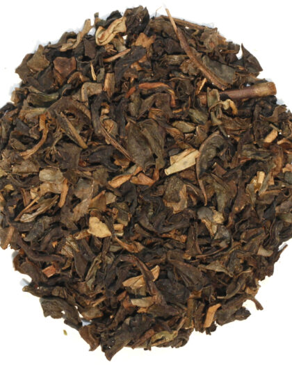 A wholesale 1 lb bag of Organic Decaffeinated English Breakfast tea, offering a rich, balanced cup with reduced caffeine and classic breakfast tea character.