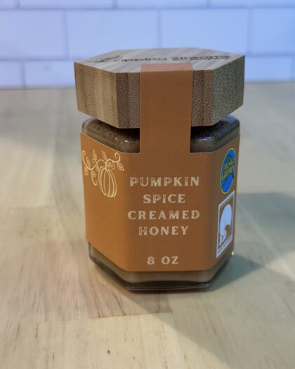 ALASKAN FIREWEED CREAMED HONEY – PUMPKIN SPICE (8 OZ JAR, 6/CASE)