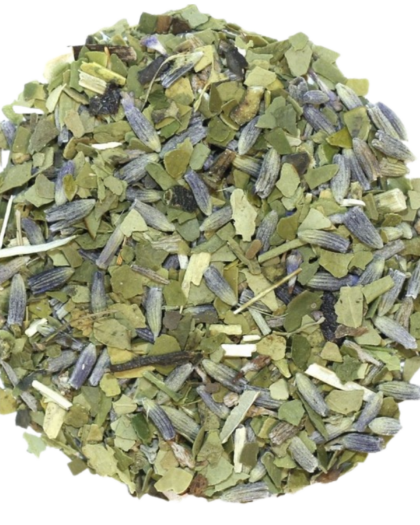 A wholesale 1 lb bag of Lavender Yerba Maté, featuring loose leaf yerba maté blended with aromatic lavender for a naturally energizing yet soothing infusion.