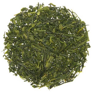 A wholesale 1 lb bag of Sencha Japanese Supreme green tea, featuring finely rolled leaves known for their bright green color and clean, balanced flavor.